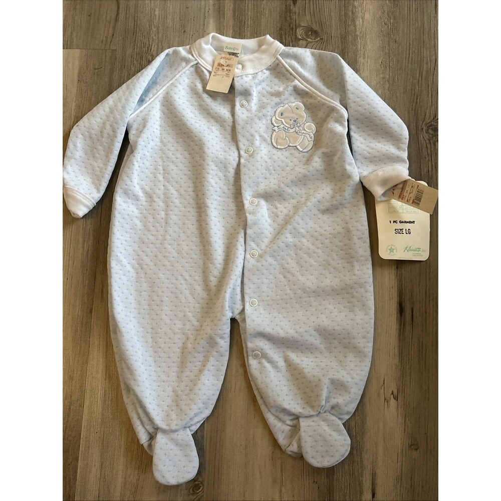 NWT Vintage One Piece Snap Kleinerts Made In USA Baby Gro Boy  Size 18-24 Lb